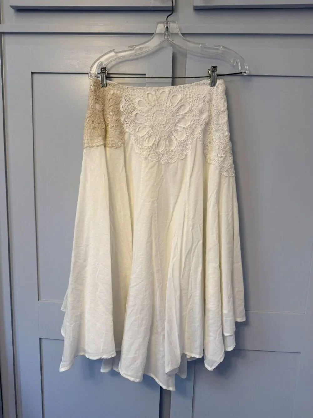 NWT 6P Anthropologie Crafted Crochet Skirt Lace Applique Lined - Picture 12 of 16
